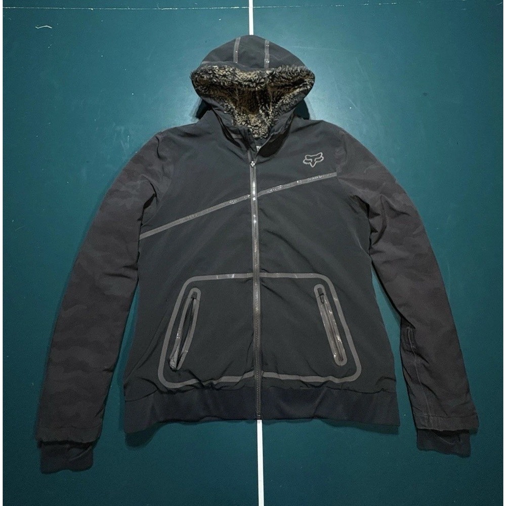 Vintage Y2K‎ Fox Racing Sasquatch Jacket Large Ski Faux Fur Reflective Rare Flaw